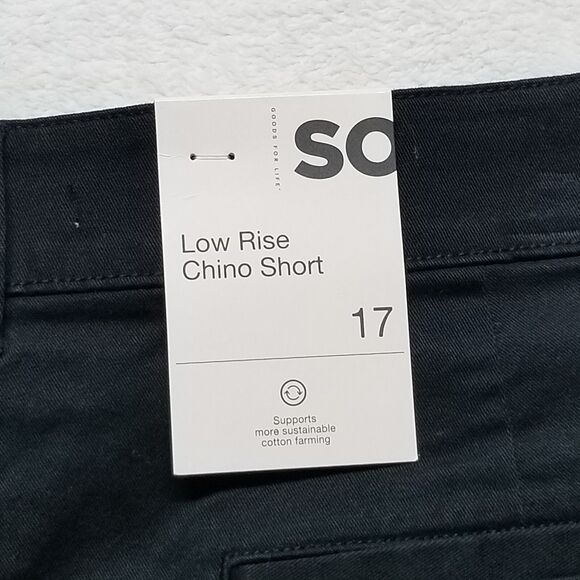 SO brand (Kohl's) Juniors 17 Shorts Lo Rise Chino Midi Black Classic Basic NEW - Picture 7 of 9